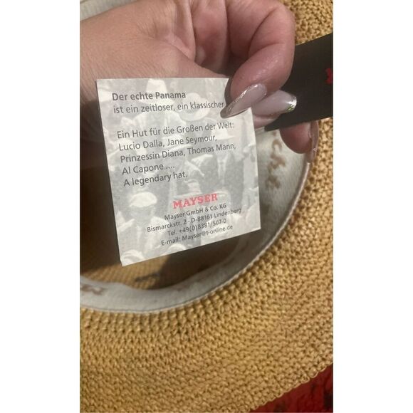 Mayser Panama Straw Hat US Sz M Lovely - Picture 3 of 15